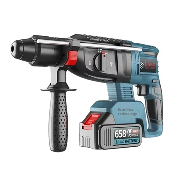 Industrial High-Power Impact Drill Brushless Rechargeable Lithium Electric Hammer Concrete Electric Pick SDS Chuck Tools Battery