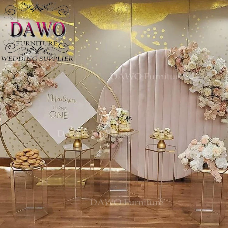 High Quality Pu and MDF Round Church Backdrop Decoration for Wedding Party