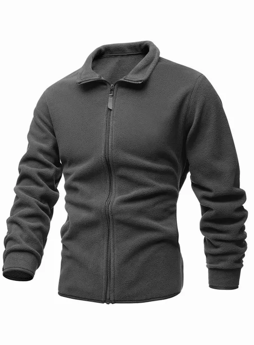 2022 Oversized  Winter Men's Jacket Slim Double-Sided Velvet Tactical Sweater Casual Collar Zipper Solid Color Coat