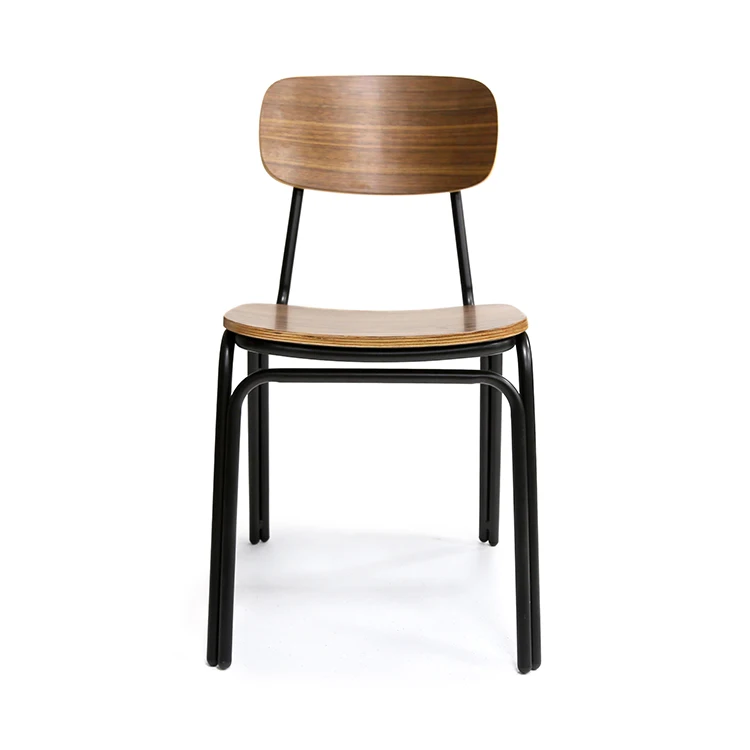 Wholesales nordic leisure Industrial restaurant coffee shop modern lounge design mental frame Bent wood cafe dinning chairs