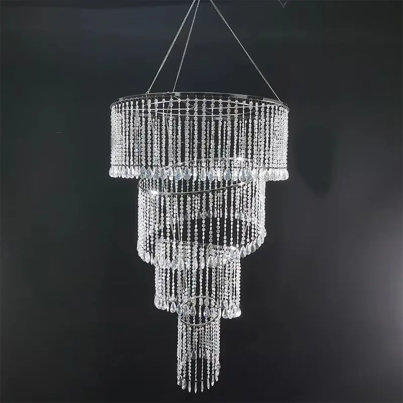 Modern 4-Tier Iron Acrylic LED 60W IP44 AC Chandelier Pendant Ceiling Light YAMAI B4 for Wedding Shower