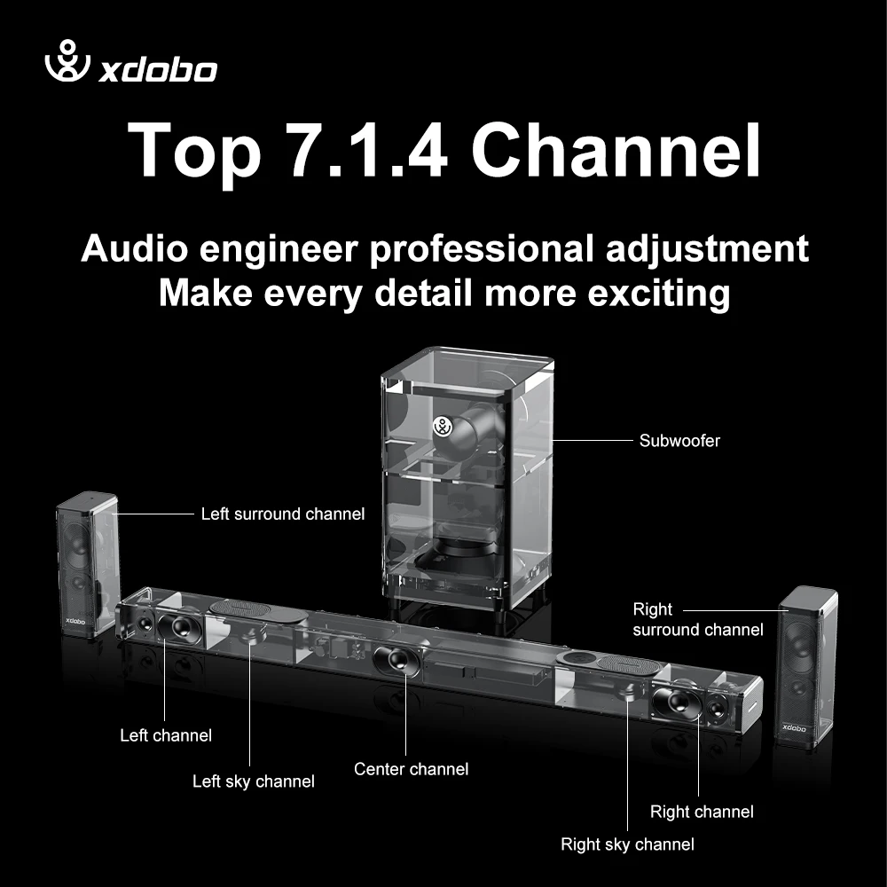 XDOBO 7.1.4サウンドバー Xdobo 7.1.4 Db Atmos Sound Bar with Subwoofer - Home Theater