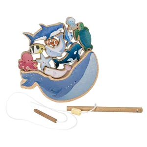 Modern Toddler Toys Wooden Whale Balancing Game for Unisex Kids 3-Year-Old Educational Toy