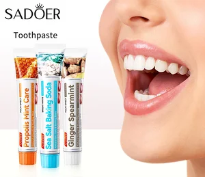 OEM SADOER Private Label Natural Herbal Cleaning Products Ginger Sea Salt Propolis Mint Smell Oral Care Whitening Toothpaste