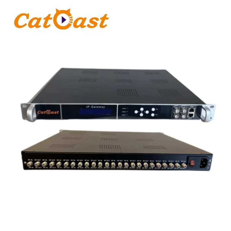 Digital IP Satellite Receiver Gateway for Iptv Systems 24-channel Tuner to IP Gateway with Biss Descrambling Function