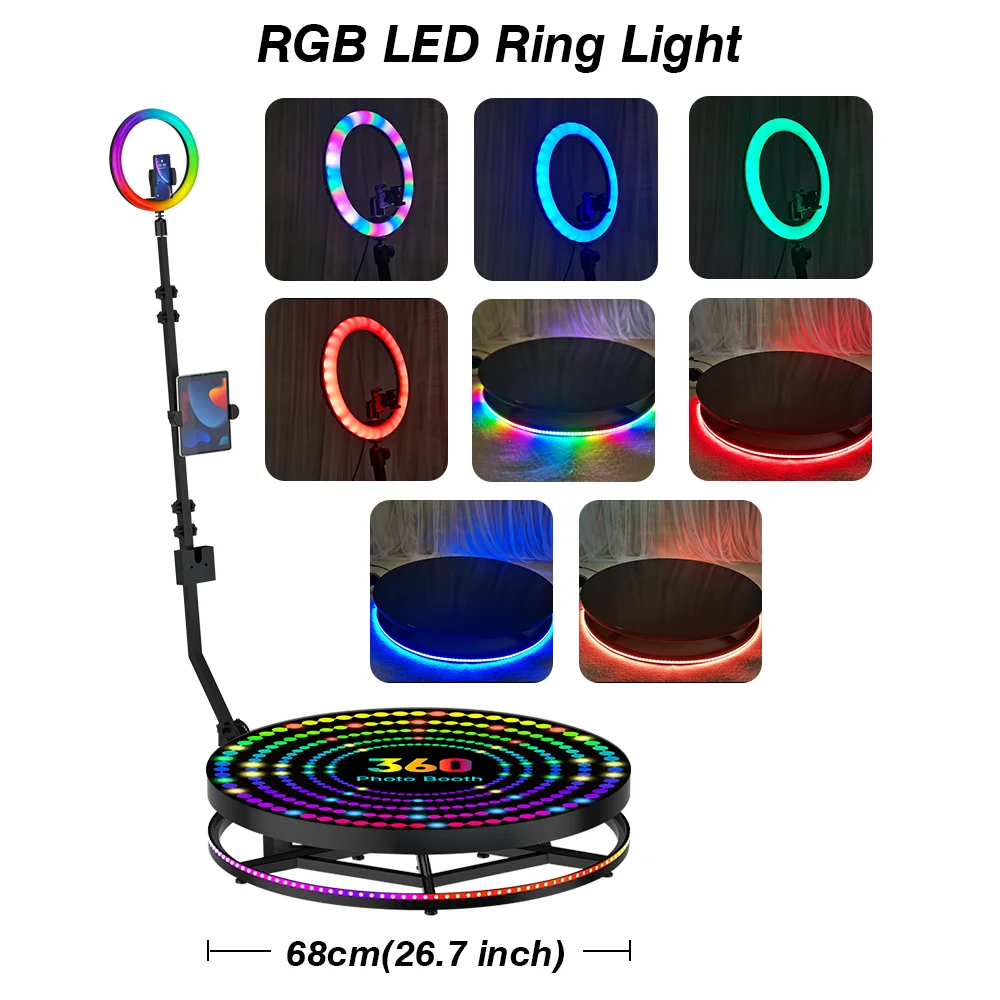 360 Degree Selfie Rotation 3D Photobooth Set Compatible With Smartphones SLR iPad and Camera