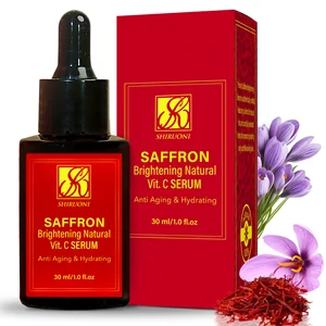 Wholesale Private Label Briightening Anti-aging Face Serum Repair Hydration Glow Herbal Saffron Face Serum
