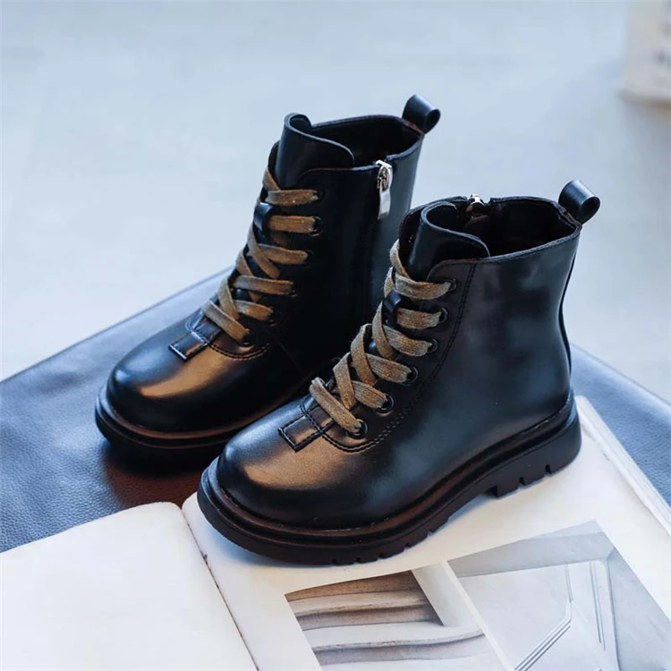 Осень-зима 2020, новые детские ботинки, Нескользящие ботинки в британском стиле для мальчиков и девочек с бархатной подкладкой