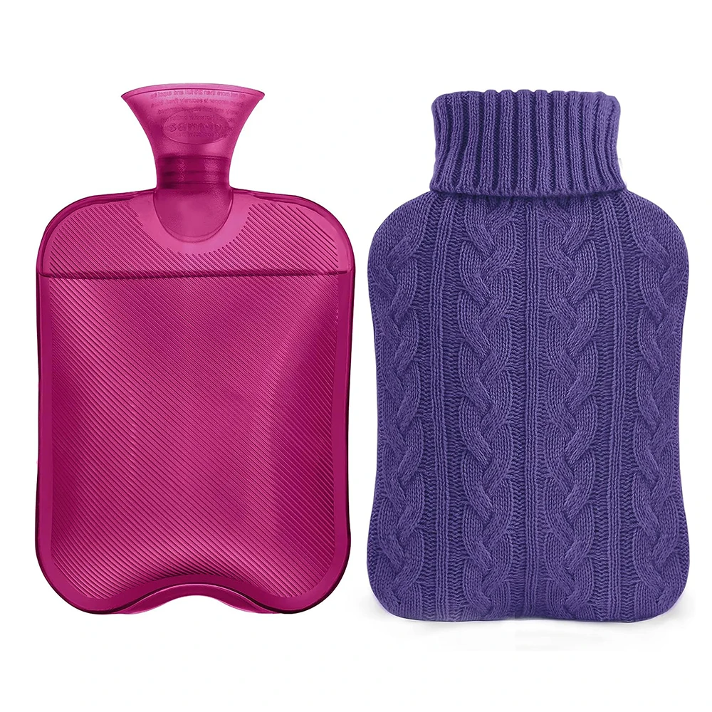 wholesale high-density pvc thickened explosion-proof warm hot water bag transparent knit cover