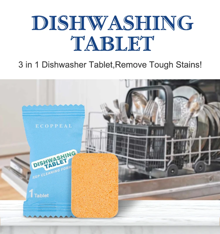 Dishwasher Tablets Ecofriendly Quick Dissolve Remove Stains Deep Clean