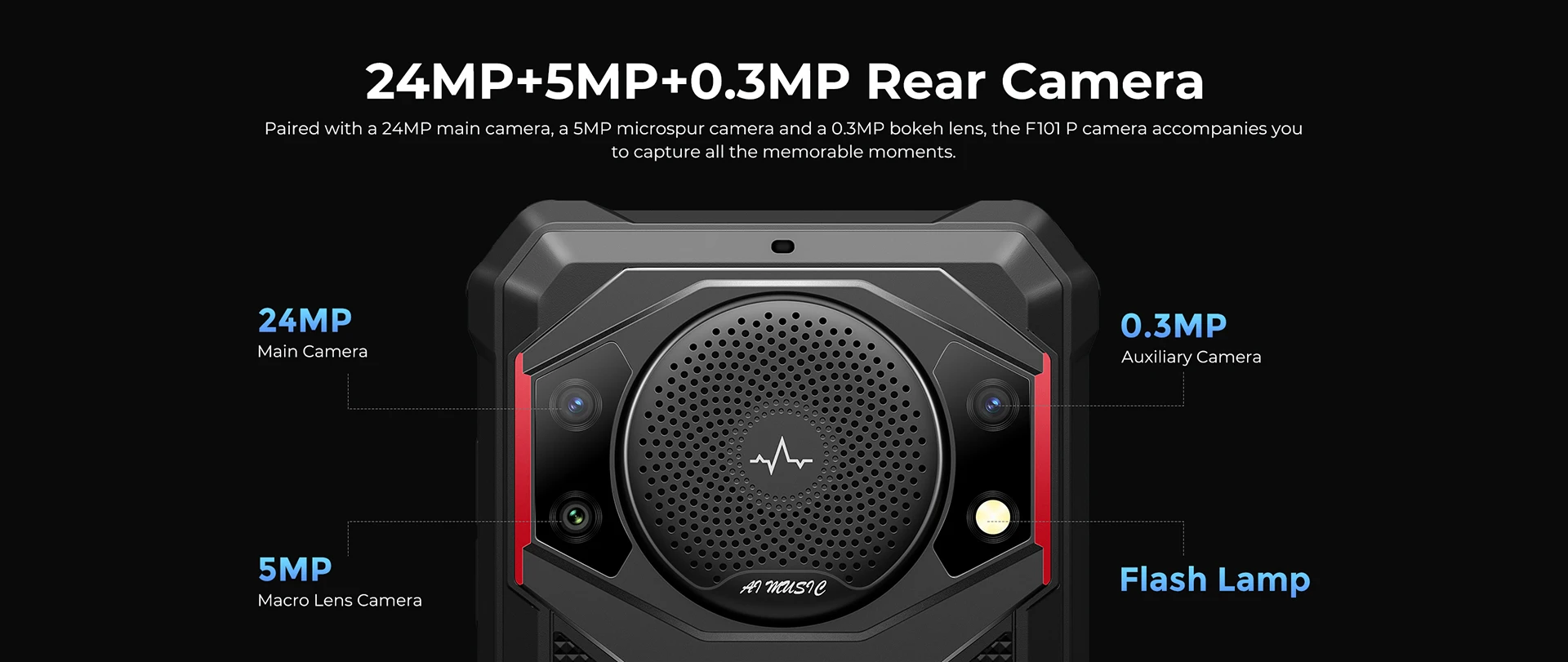 FOSSiBOT F101 P 4GB 64GB Cellphone Octa Core Rugged Smartphone,10600mAh,24MP Camera,5.45" HD Screen,IP68 Mobile Phone