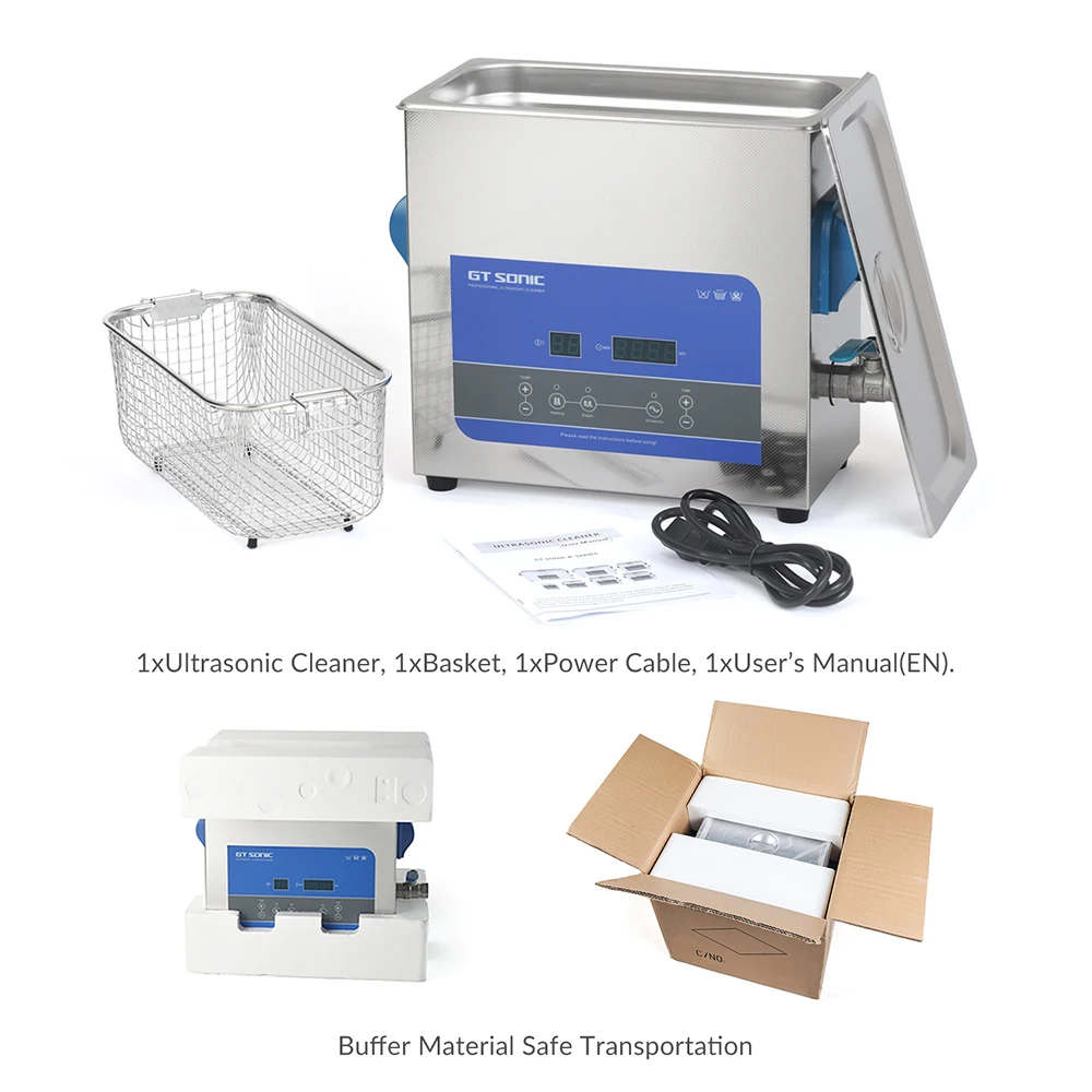 GT SONIC Ultrasonic Cleaner for Vinyl Record Cleaning - 6L