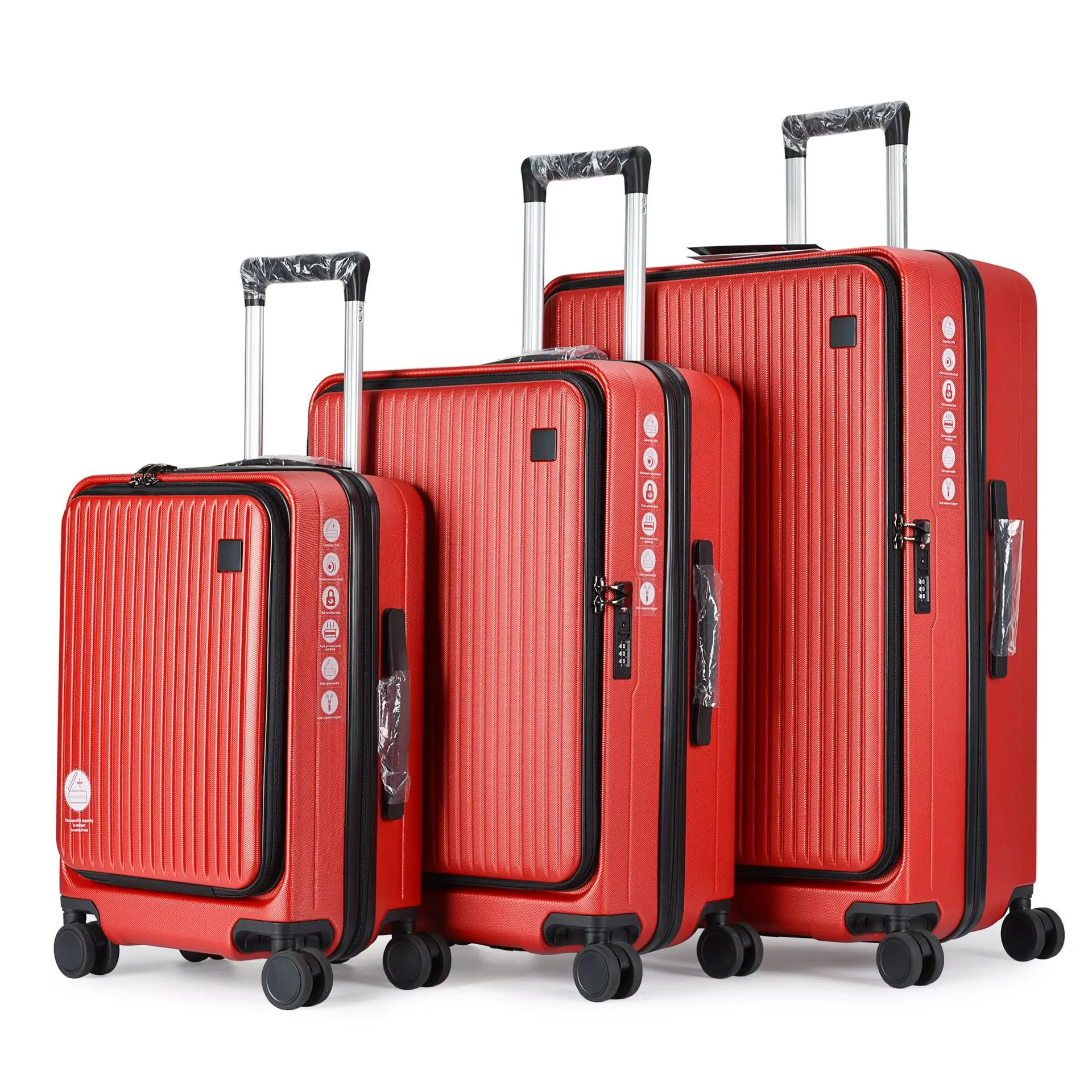 Wholesale Fashion 4 Wheel Pc Suitcase 3 Pcs Set Unisex Abs Travel