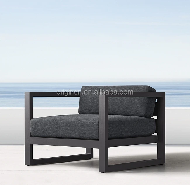 Rustproof Aluminum Frame Simple Design Thickness Cushions Outdoor Furniture Metal Sofa Set