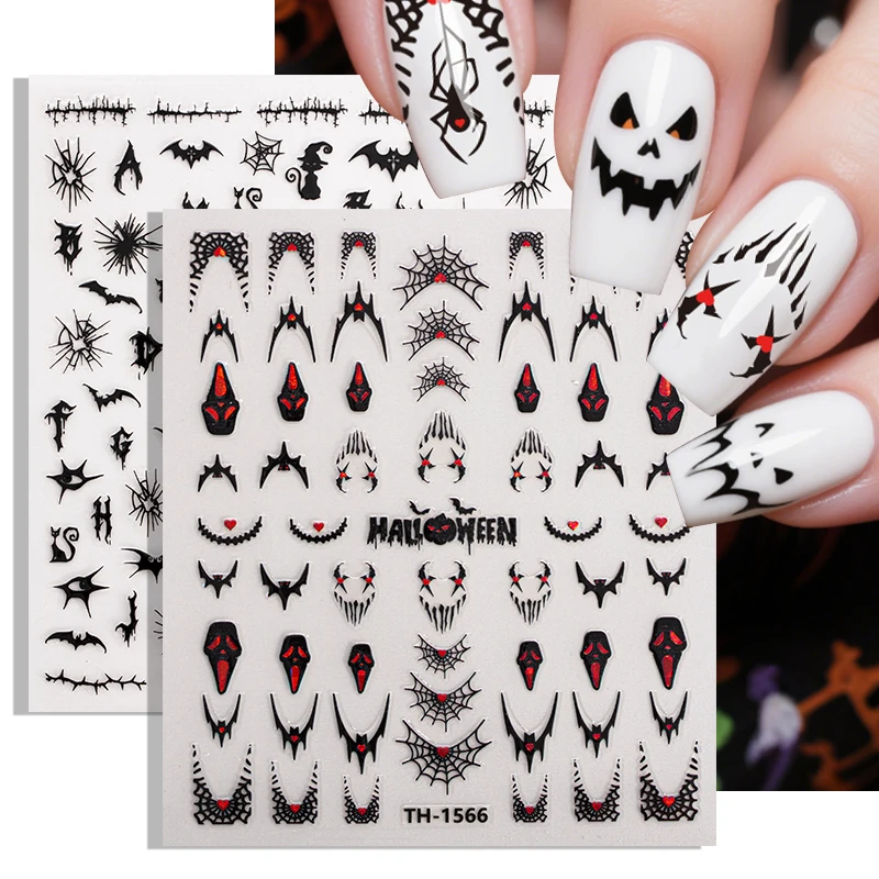 Halloween Nagel-Aufkleber Schädel Kürbis Hexe Geist Clown Einfach anwenden Festival
