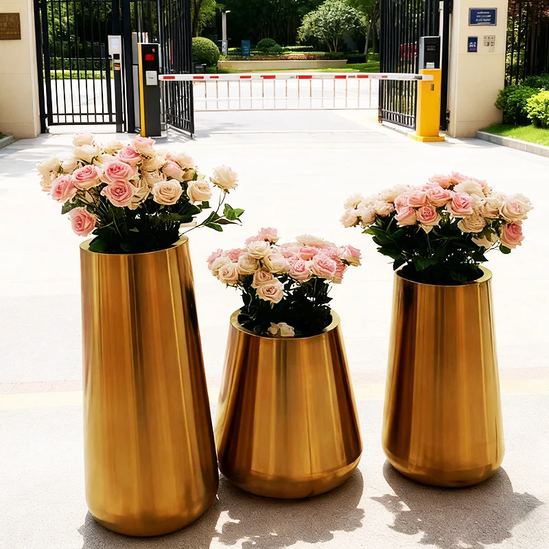 Conical flower boxes for residential areas