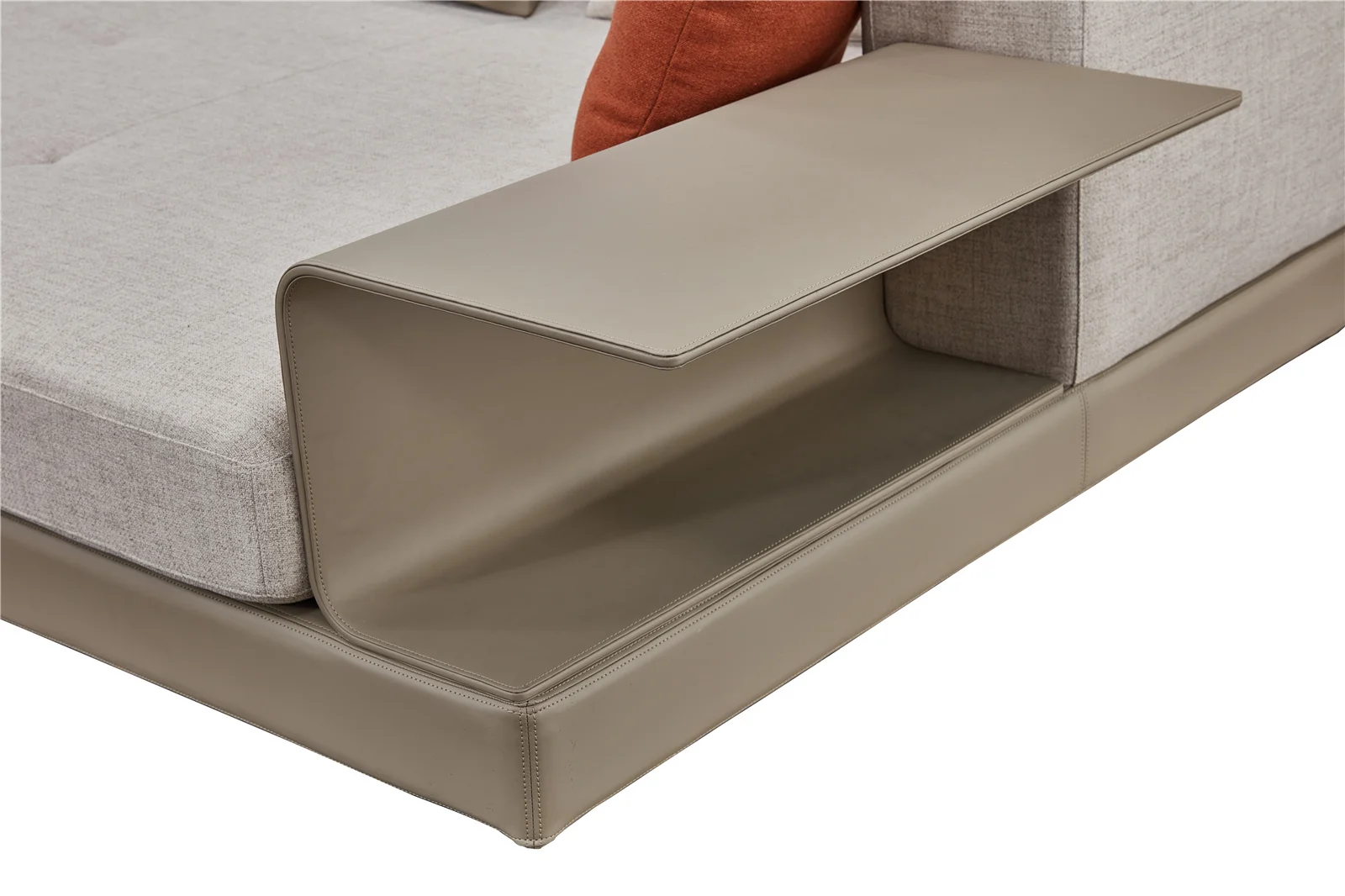 High Quality Modular U-Shaped Double Divan Fabric Sofa Set for Living Room Apartment or Hotel with Metal Material Desk Sofa