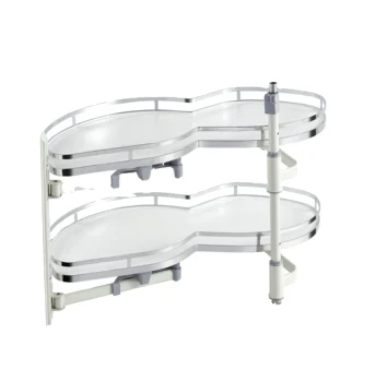 Modern Style Promotional Kitchen Cabinet Accessories Chrome Stainless Steel Magic Corner Blind Corner Swing Tray Kitchen Storage