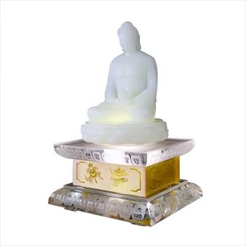 Temple Herbalist Buddha Jade Medicine Buddhas with Base Light for Home Furnished Buddha Hall