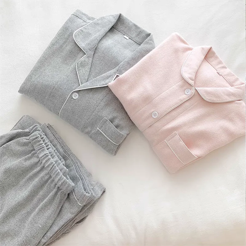 Luxury Unisex Pyjamas Men Women's Sleepwear Sets Korean Style Cotton Pajamas Women Lounge Wear Set Pajamas for Couples
