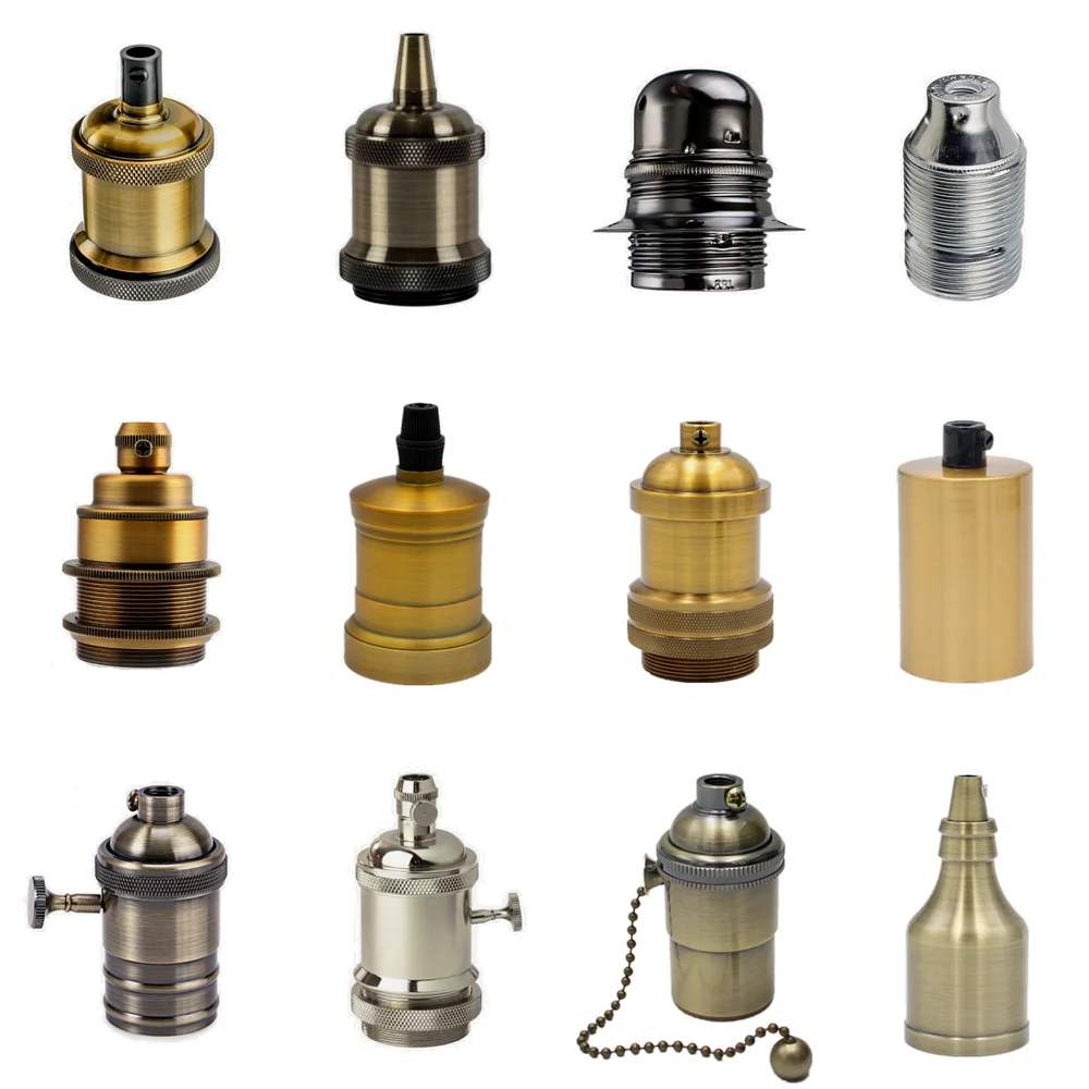 Lot De 6 Douilles E27 Vintage En Aluminium Avec Mèches Céramique - Pour Lampes DIY, Style Industriel - Tension 250V, Max 60W