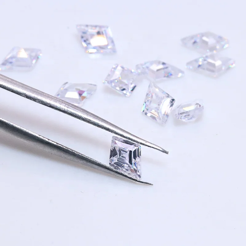 Machine Cut Artificial Zircon Stone Kite Shape 2*4 mm to 5*10mm Cz Loose Gems Stones White Color Cubic Zirconia for Fine Jewelry