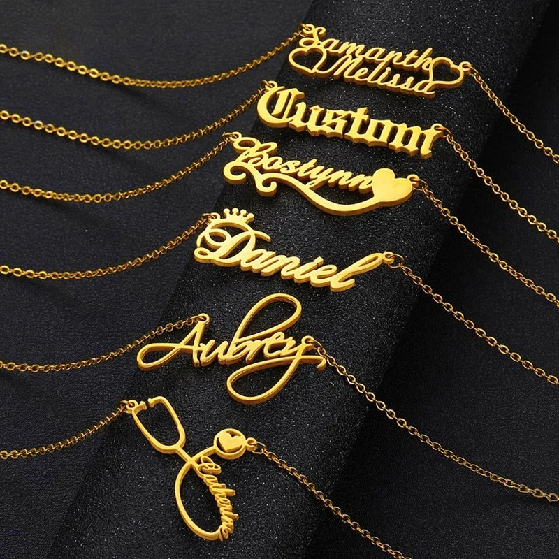 Diy Real Gold Plated Customs Name Plate 