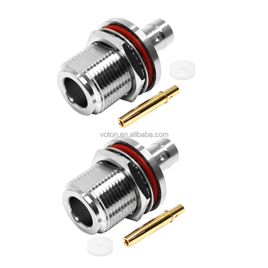 RF Connector Solder N Jack Female Straight Bulkhead O Ring for RG401 0.250 Semi-Flex Semi-Rigid 50ohm 6GHz Coaxial Cable Pigtail