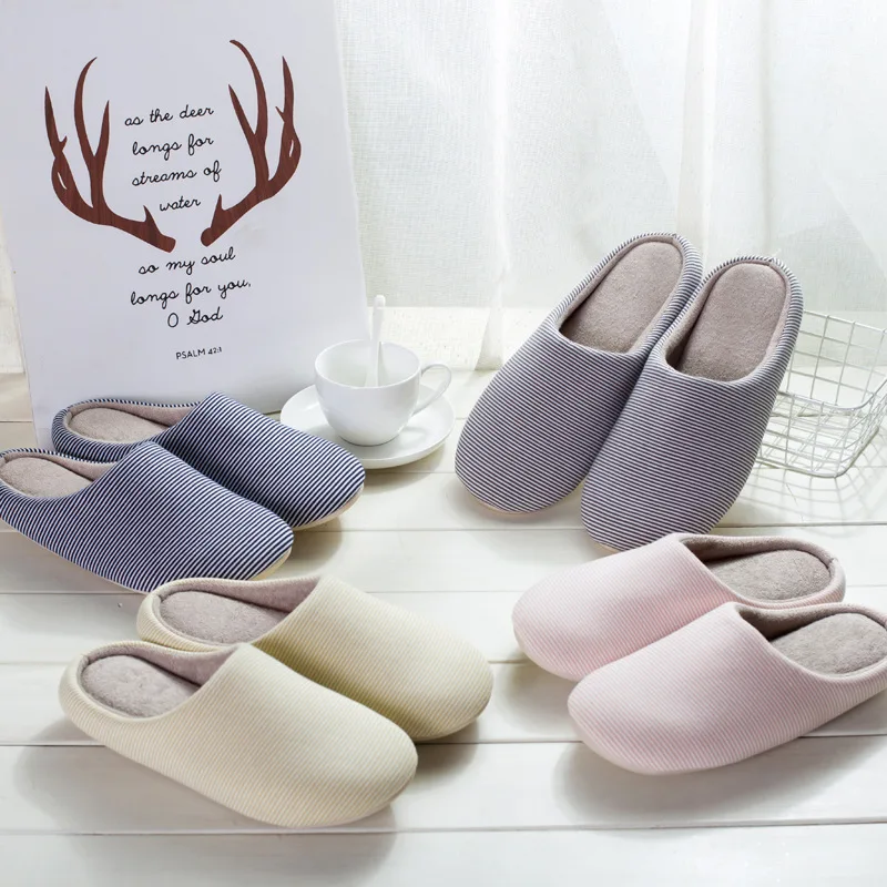 Women's Slip On Slippers Breathable Closed Toe Indoor House Winter Warm Sandals 
