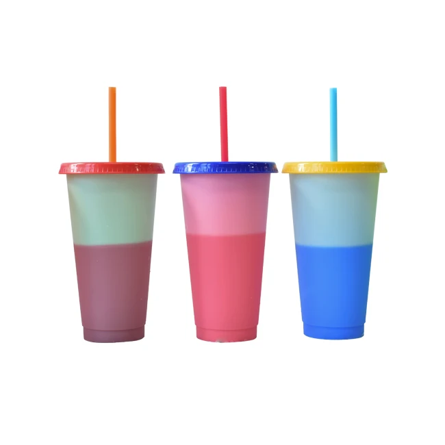 24 унции, Amazon, рекламная оптовая продажа, многоразовые чашки с изменением цвета для печати