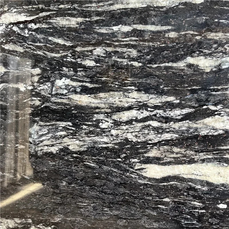 product natural luxury black granite slabs with white veins for countertop and wall cladding black quartziter slabs-4