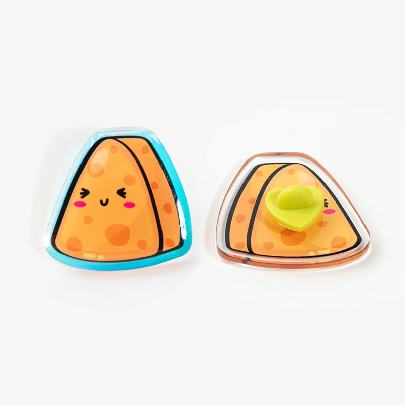 Factory Custom Hot Selling Rainbow Epoxy Cartoon Acrylic Pin Clear Brooches Badge