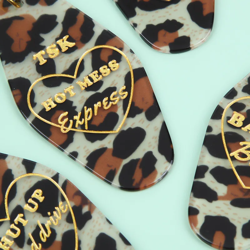 Couple Keychains Personalized Blue Spotted Kissing Leopard Ornament | Time & Tide Personalized Keychain For Couples