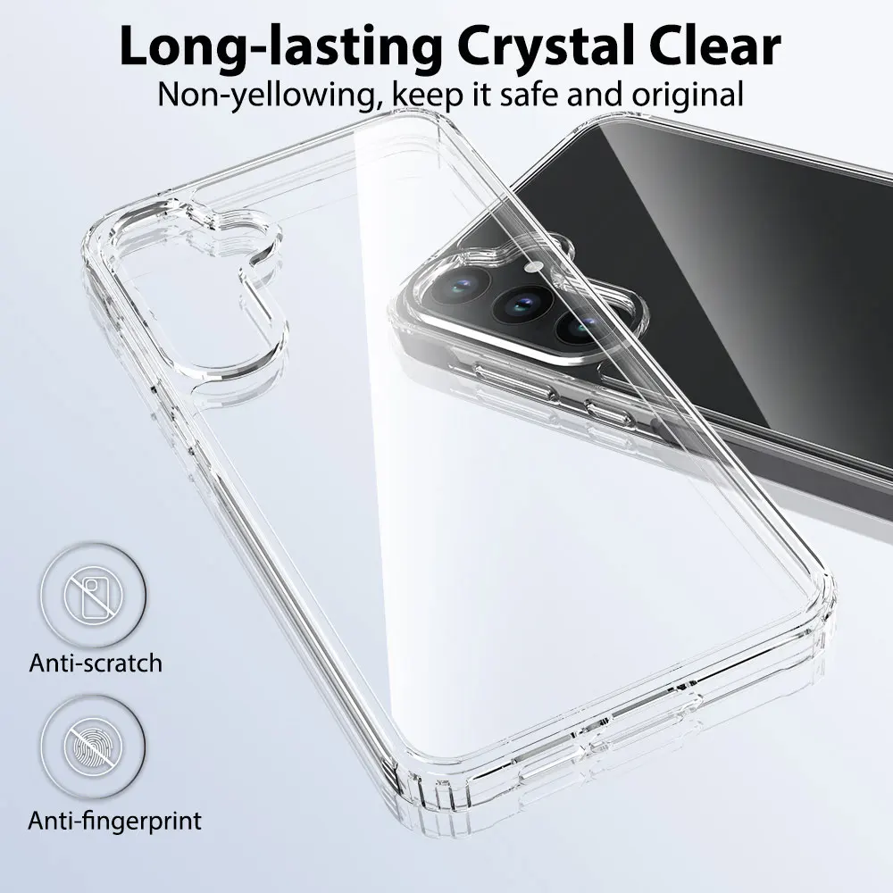 2 In 1 Phone Case For Samsung Galaxy A55 5G Transparent Anti Drop Clear Proof Cases Luxury Design Scratch Tpu Pc supplier