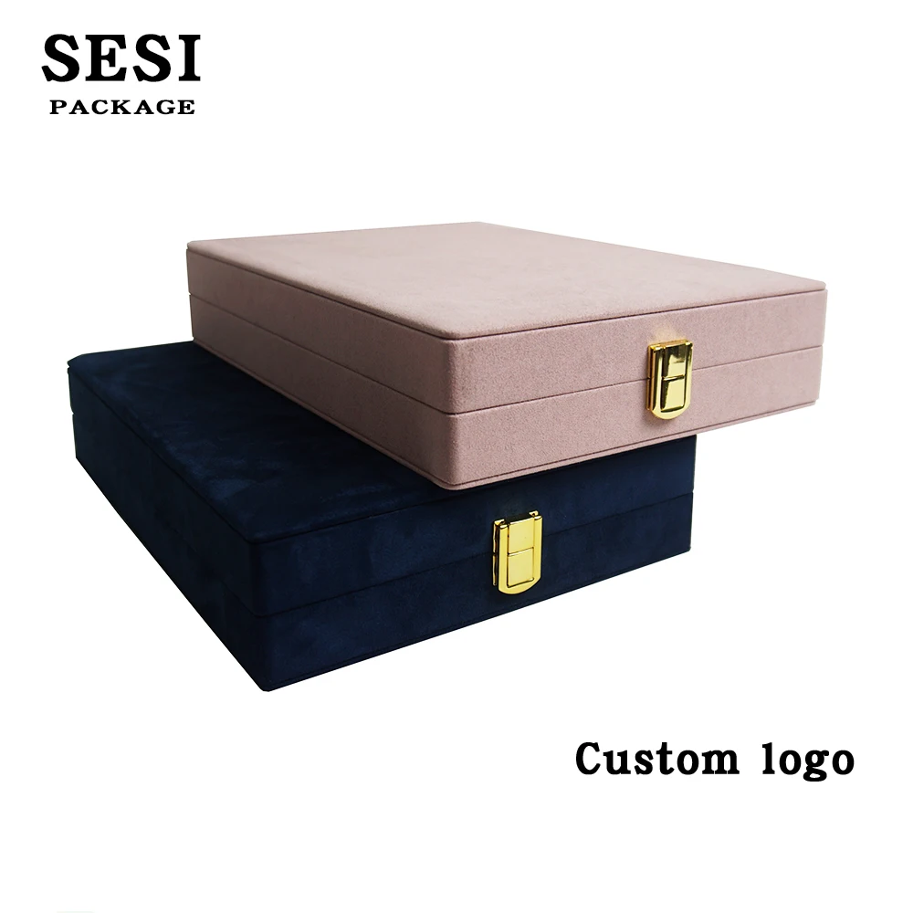 OEM Custom Design High-End Large Wooden Jewelry Set Display Box Luxury for Bangle Earring Bracelet Ring Necklace Display Box