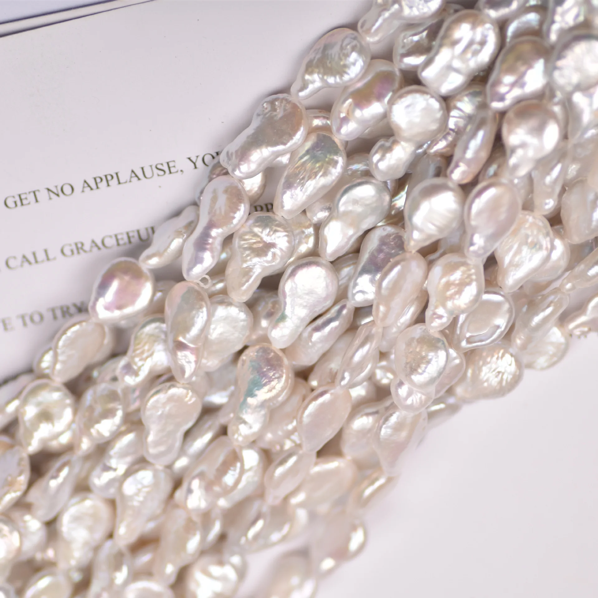 GENUINE HUGE 11-13MM NATURAL WHITE FRESHWATER BAROQUE PEARL NECKLACE 14-36