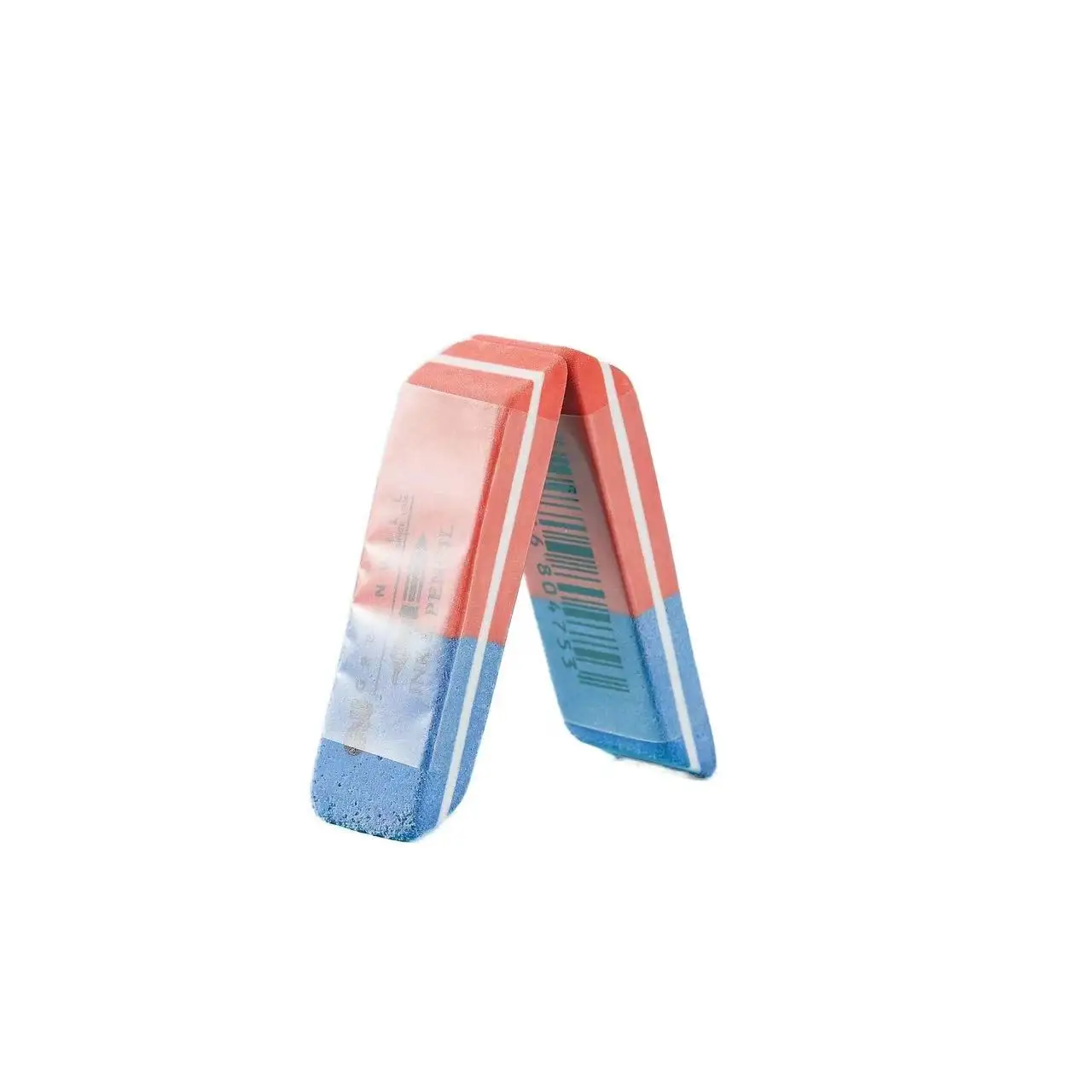 Школьный канцелярский классический карандаш мягкий резиновый красный и синий офисный ластик