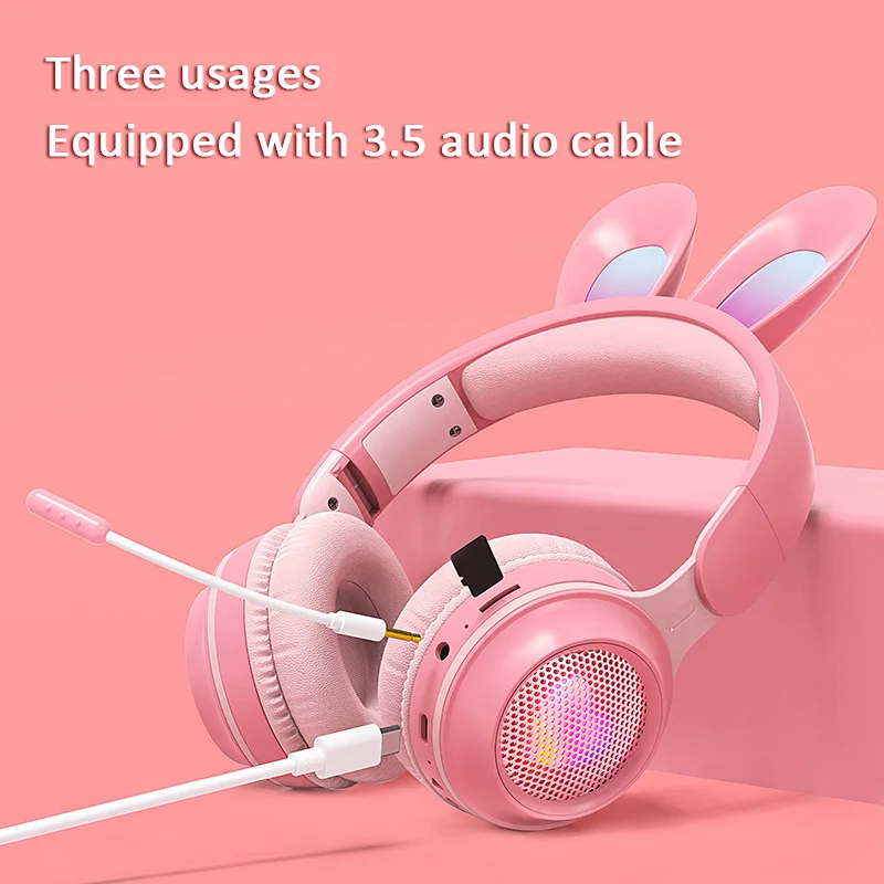 オーバーイヤーゲーミングヘッドホン、ワイヤレスイヤホン、マイク付き