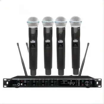 Top 4-Channel AD4Q Digital Wireless Karaoke Microphone System 4 BETA58A/KSM8 Handheld Mic Waistpack microphone