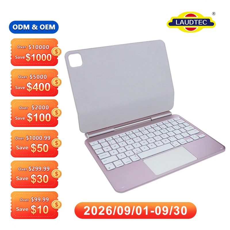 Funda magnética de teclado con touchpad e iluminación trasera para iPad Air de 13