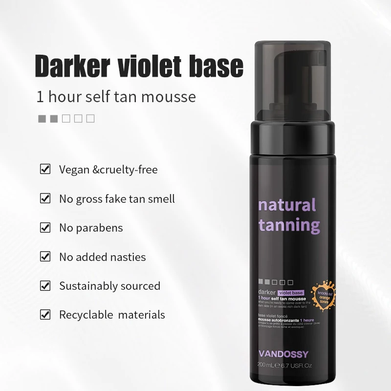 Private Label Darker Self Tanner Kit  Darker Self Tan Mousse with Self Tanning Mitt Applicator 1 Hour Sunless Fast Tanner