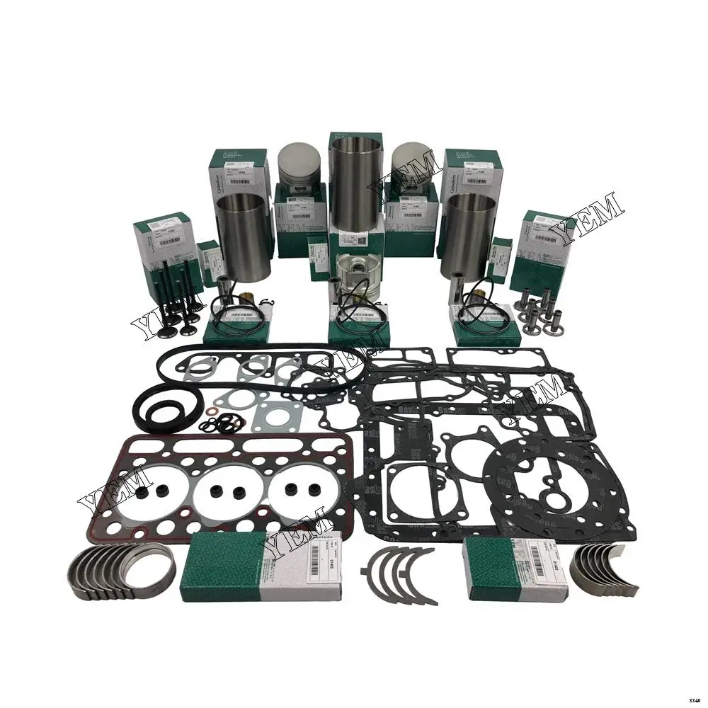 Rebuild Kit With Piston Ring Liner Bearing Valves Gaskets For Kubota D1403 Forklift Excavator Skid Steer Aftermarket Parts