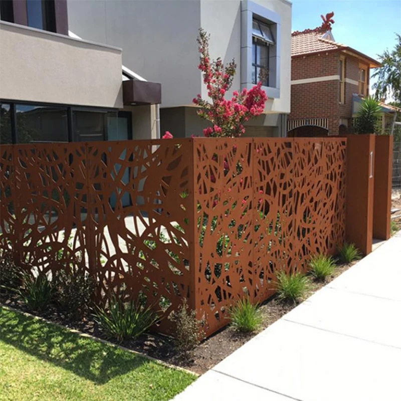 Fence Corten Steel Outdoor Metal Fence Garden Metal Steel Fence - Buy 