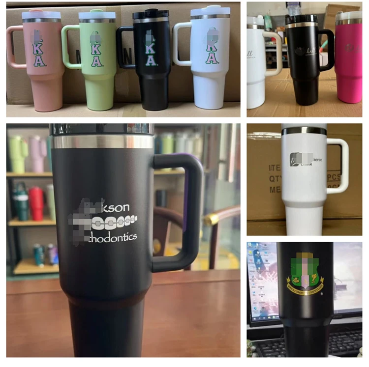 Ailingalaxy 40oz тумблер с ручкой и соломой 40oz тумблер с ручкой 2,0 крышкой из нержавеющей стали сублимация