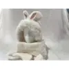 Gorro con orejas de conejo para adulto (blanco, grueso, 270 g)