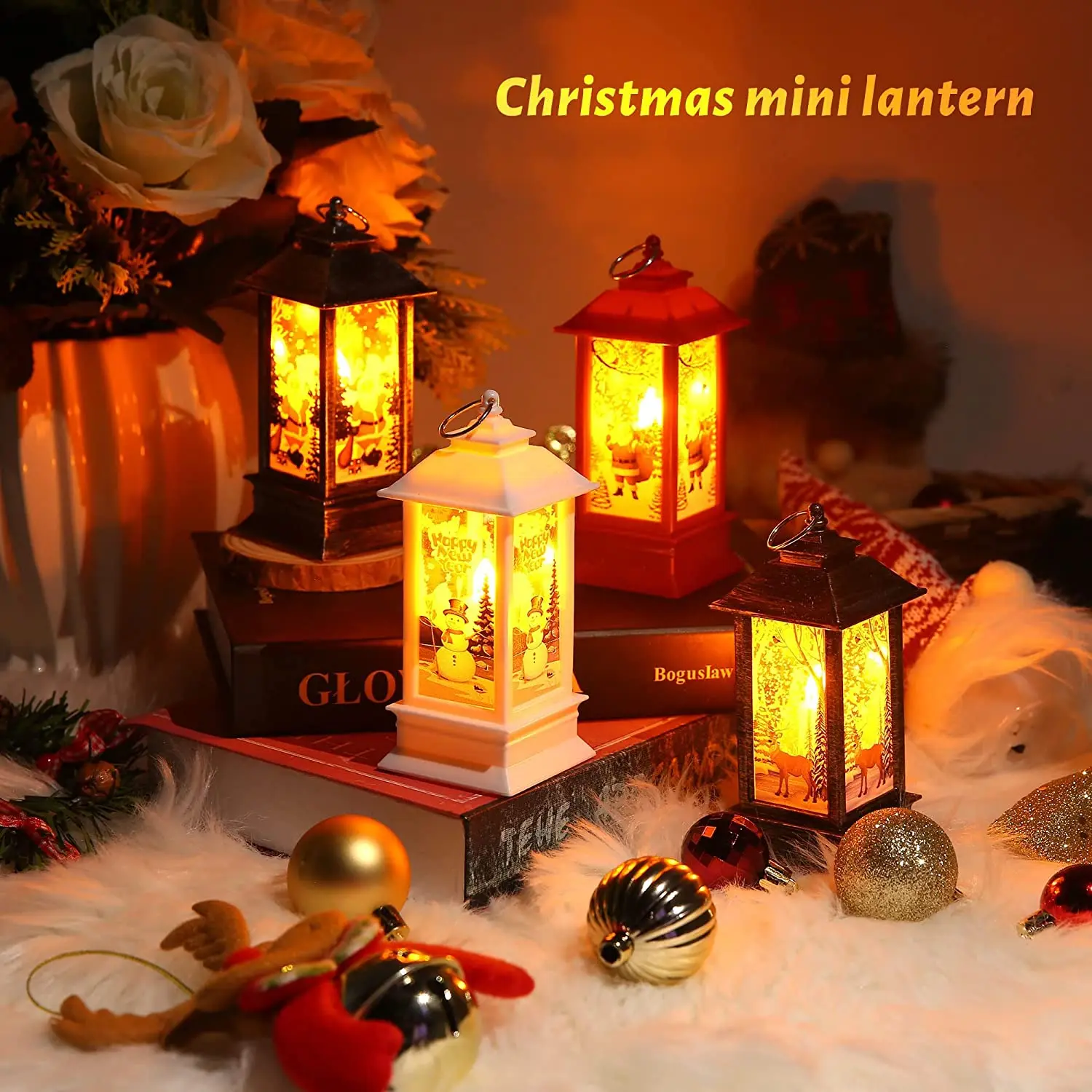 Merry Christmas Lantern Led Light Christmas Lanterns Decorative 