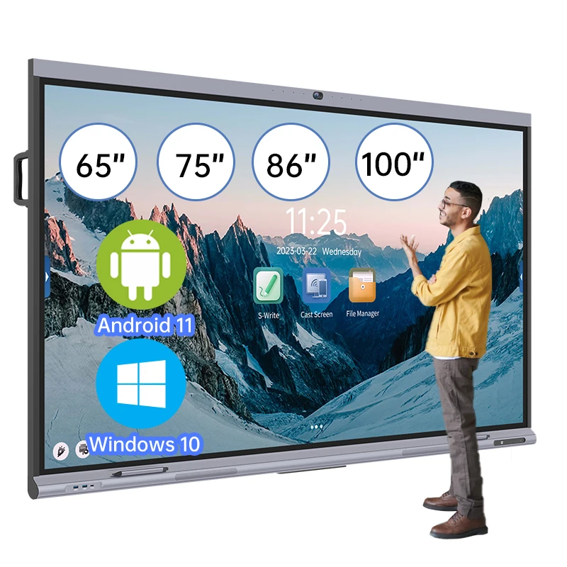 GAOKEView Interactive Flat Panel Touch Whiteboard Screen Interactive Panel 55/65/75/86 Inch Interactive Whiteboard