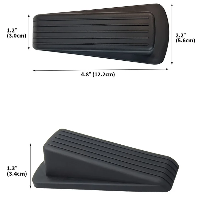 WHL White Rubber Door Stop – 3cm Small Floor Mounted Wedge Stopper/Jammer/Buffer