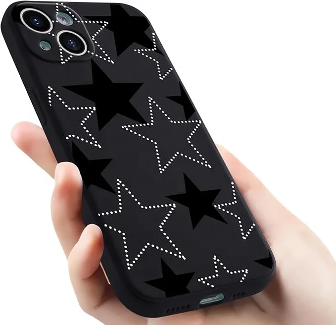 Étui en silicone liquide doux en caoutchouc Laudtec Star pour iPhone 16 Couverture mate durable Doublure en microfibre Étui de protection  