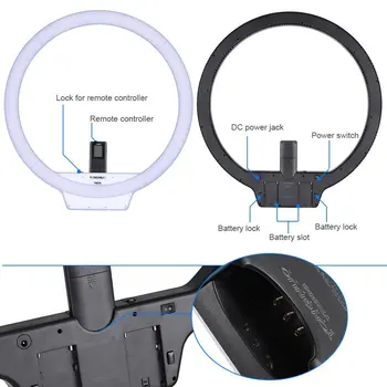 Yongnuo YN608 Selfie Ring Light 3200K~5500K Bi-Color Wireless Remote LED Video Light with Handle Grip detail image